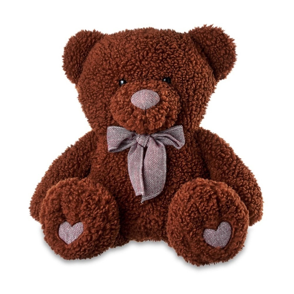 Brown Teddy Bear with Bow And Hearts On The Paws